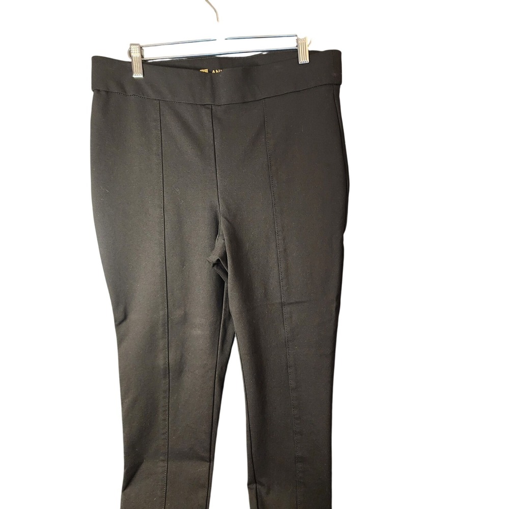 Anne Klein Womens Black Ponte Seamed Pull On Pants Size L CDAKB143